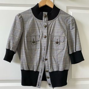 Puff sleeve cinched blazer